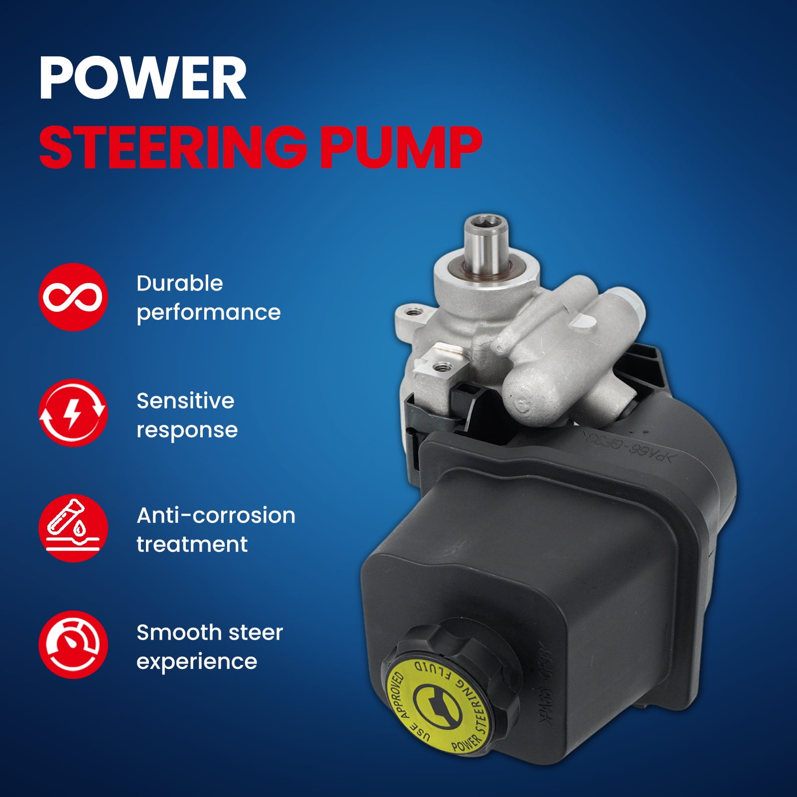 MOCA AUTOPARTS Power Steering Pump Fit for 2002-2007 Chevrolet Trailblazer 4.2L & 2002-2009 GMC Envoy 4.2L & 2006-2009 Saab 9-7x 4.2L