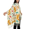 thumbnail image 5 of Cauagu Whimsical Fox Floral Garden Print Women Wrap Shawl tassels Scarves Retro Scarf 77.6"X28.3", 5 of 8