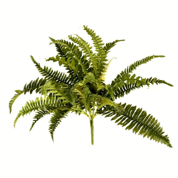 Vickerman 19" Artificial Green Boston Fern Bush, Set of 3