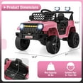 thumbnail image 3 of Gymax 12V Kids Ride on Truck Car Battery Powered Toddler Electric Vehicle w/ 3 Speeds Pink, 3 of 10