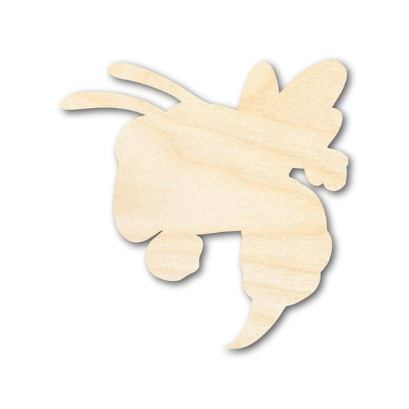Unfinished Wood Hornet Mascot Shape 7" / 1/2"