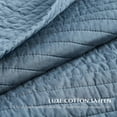 thumbnail image 4 of EVERGRACE Cotton Sateen Quilt Set Queen Size, Pre-Washed Cotton Channel Stitch Coverlet Bedspread, 3 Pieces Lightweight Soft Bedding Sets for All Season, with 2 Pillow Shams, Sonoma Blue, 4 of 8