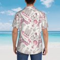 thumbnail image 4 of Honeii Romantic Travel In Paris Print Men’s Hawaiian Shirt,Classic Button-Down Short Sleeve Shirt, for Beach, Vacation, and Outdoor Activities,X-Large, 4 of 7