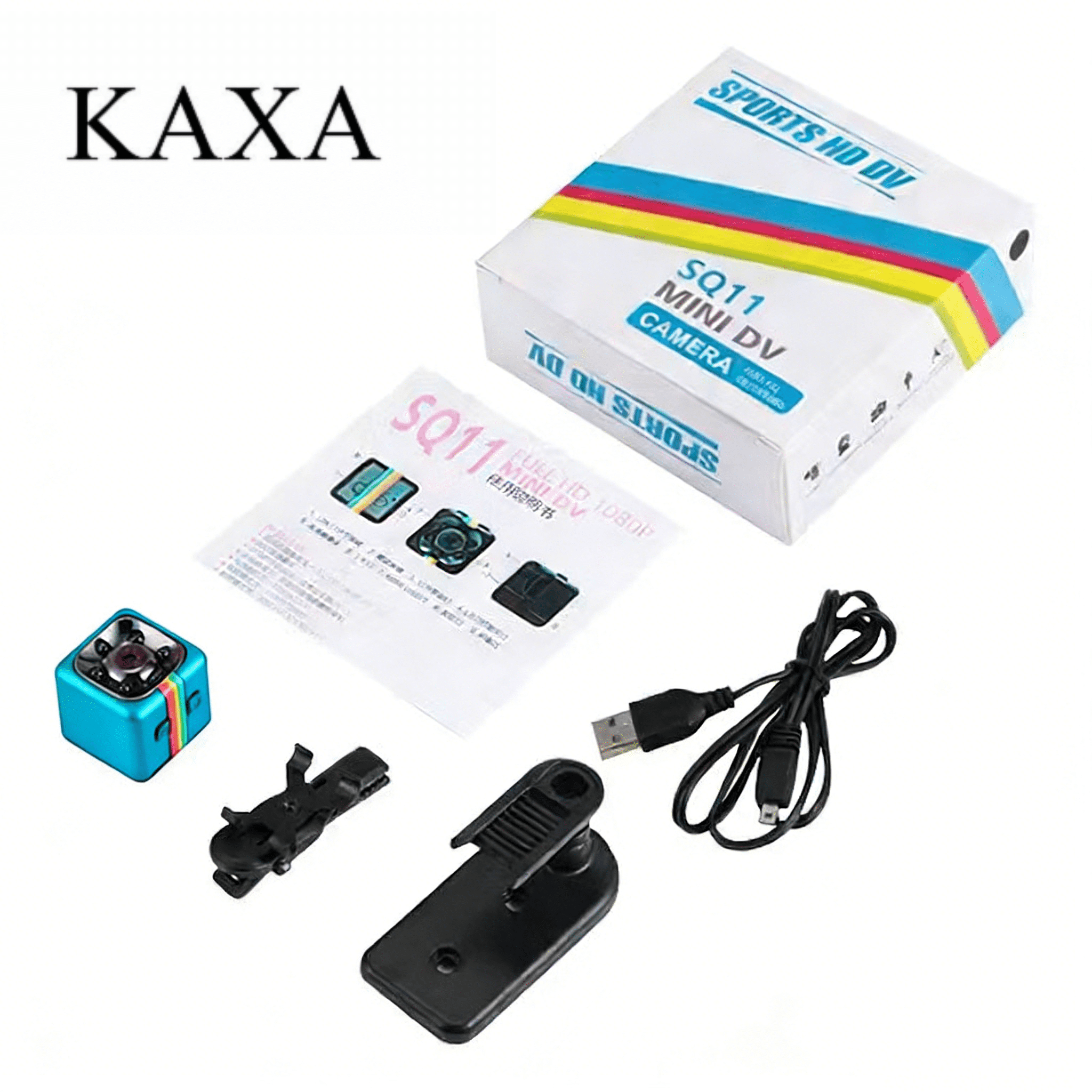 KAXA Video Camera - Mini Action Camera with HD Recording, Compact Design & Mounting Accessories