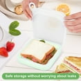 thumbnail image 3 of 3Pcs Sandwich Container,Reusable Silicone Food Storage Containers,Food Storage Box with Lid BPA Free Toast Snack Container Microwave Safe Food Storage Containers,6 x 6 x 1.0in, 3 of 9