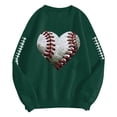 thumbnail image 6 of felwors Baseball Sweatshirt for Womens 2025 Long Sleeve Comfy Baseball Shirts Softball Crewneck Graphic Pullover Top Green, XL, 6 of 7