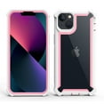 thumbnail image 2 of Dteck Case for iPhone 15,Shockproof Dual-Layer Protection Silicone+PC Case Heavy Duty Rugged Crystal Clear Back Cover for iPhone 15,Pink+White, 2 of 2