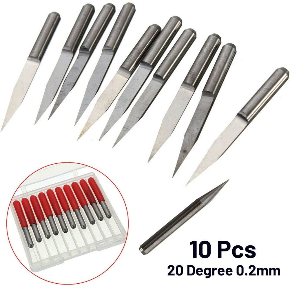 5 Pcs Alloy 3.175MM Industry 20 Degree Engraving Bits 0.1MM High-precision 5 Pcs Alloy 3.175MM Industry 20 Degree Engraving Bits 0.1MM High-precision