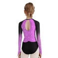 thumbnail image 4 of TSSOE Gymnastics Leotard for Girls Long Sleeve Sparkly Ballet Dance Unitard Vest with Leggings Set Gymnastics Outfits Purple 10, 4 of 7