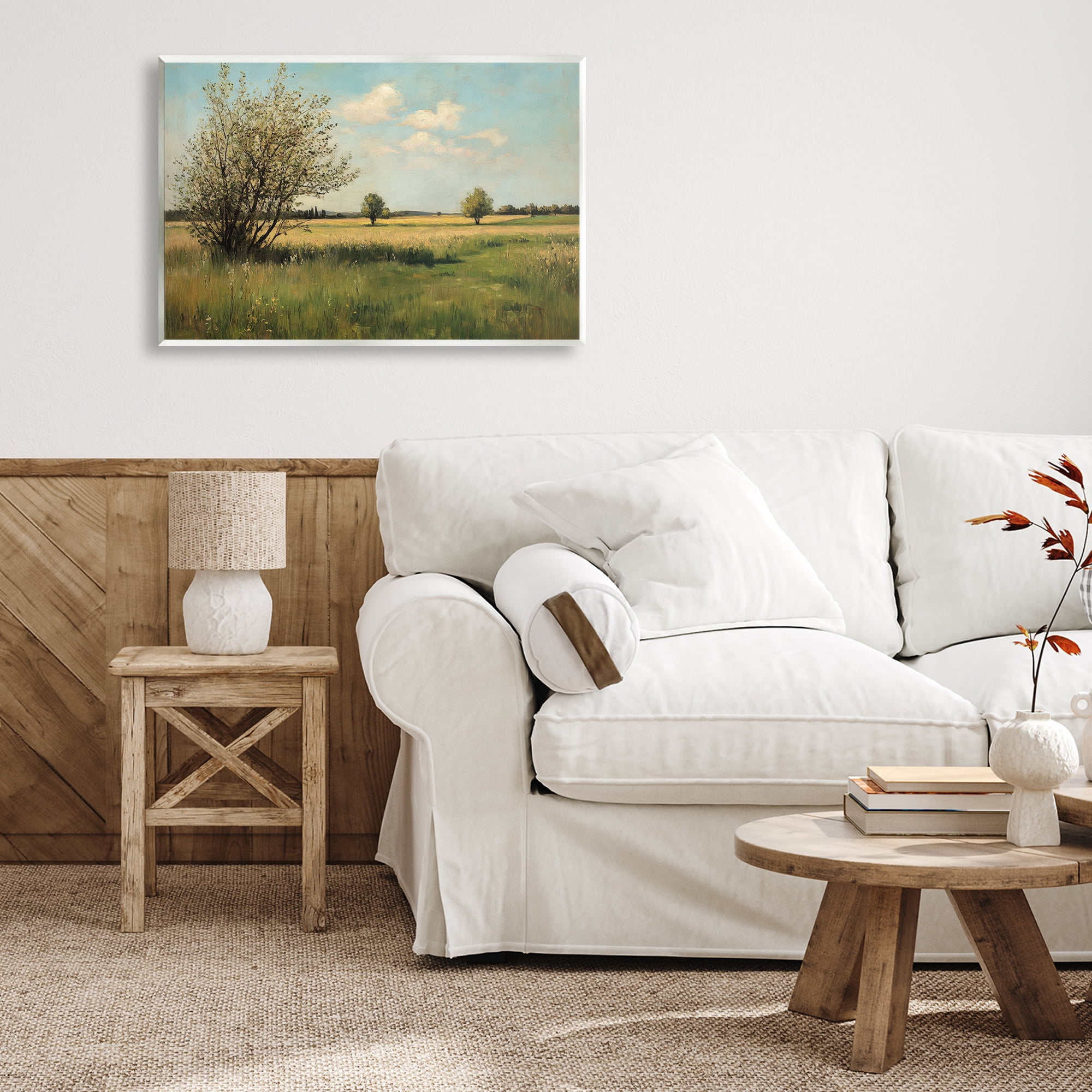 Stupell Industries Peaceful Meadow Under Serene Sky Wall Plaque Art, design by Petal Prints Design