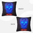 thumbnail image 3 of ZICANCN Dazzling Neon Lights Skull Throw Pillow Covers, Bed Couch Sofa Knit Decorative Pillow Covers for Living Room Farmhouse, 16"x16", 3 of 8