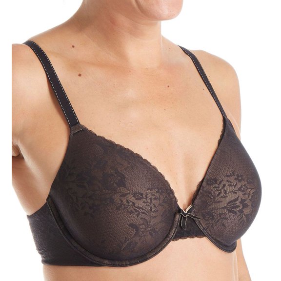 Women's Maidenform 09404 Comfort Devotion Embellished Extra Coverage Bra (Black Lace/Beige Combo 40B)