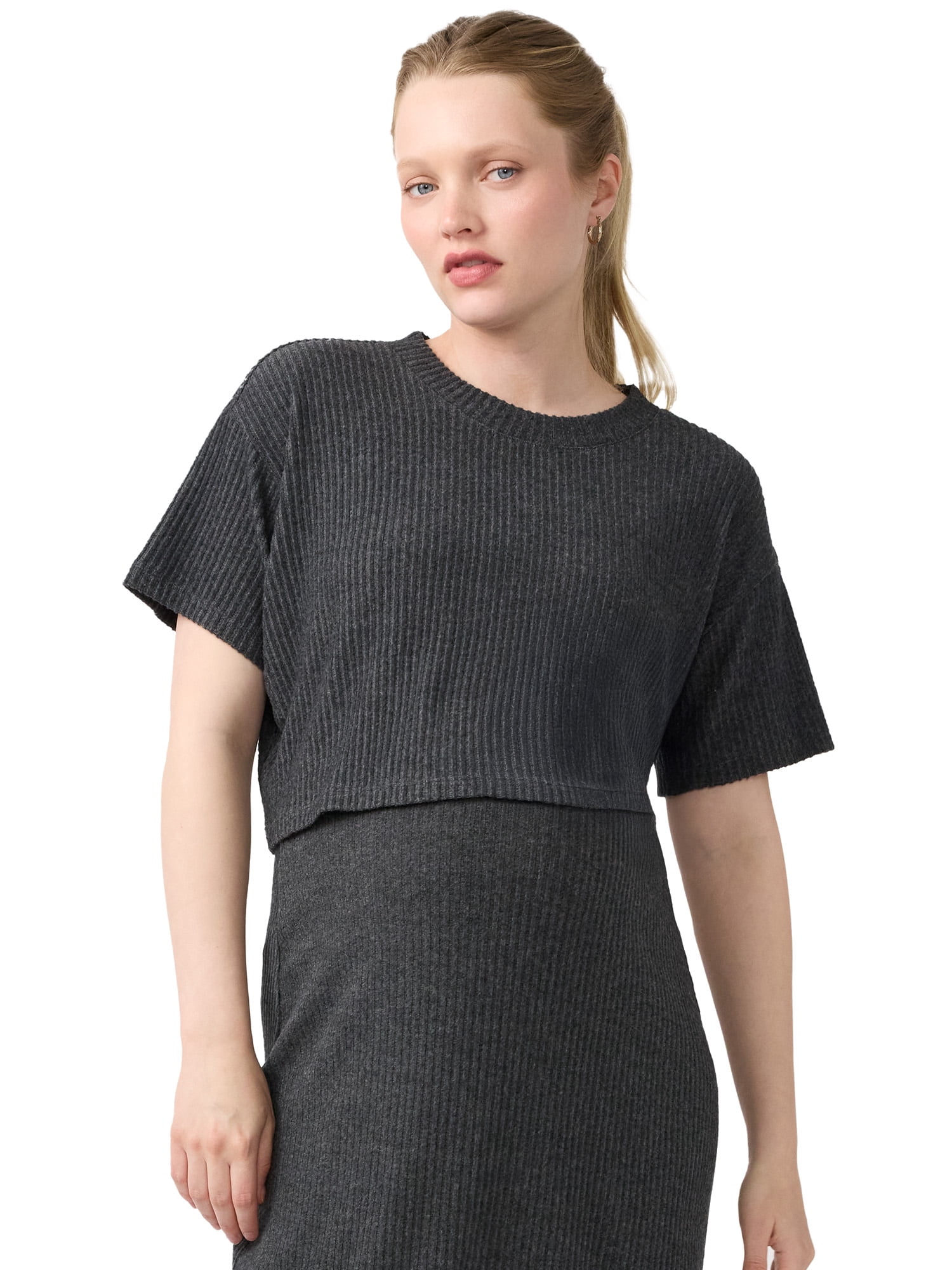 Ingrid & Isabel For Every Belly Women's Maternity Ribbed Top, Sizes S-XXL