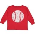 thumbnail image 3 of Inktastic Distressed Baseball in White Boys or Girls Long Sleeve Toddler T-Shirt, 3 of 5