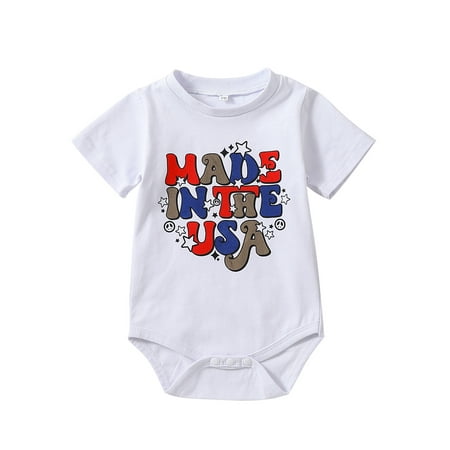 

Baby Boy 4th of July Romper Onesie Outfit My First Fourth of July Outfit Romper Short Sweatshirt Bodysuit Clothes