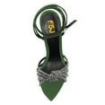 thumbnail image 4 of FSJ Women Sexy Pointed Open Toe Crystal High Heels Strap Knot Buckled Ankle Strap Sandals Cocktail Party Dressy Shoes Size 8 Green, 4 of 4