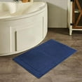 thumbnail image 5 of Hawmam Linen Navy Blue Bath Mats, 21 x 34 inches, Pack of 2 - 100% Ring Spun Cotton, Banded Design, Highly Absorbent, Machine Washable for Bathroom Floor, 5 of 6