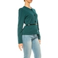 thumbnail image 2 of Women's Collarless Button Down Jacket with Belt Accent, 2 of 7