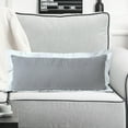 thumbnail image 2 of Ox Bay 14" x 36" Modern, Traditional, French, Country Gray, White, Multi-color Border, Colorblock, Flange Cotton Decorative Lumbar Pillow , Zipper, Back Support, 2 of 10
