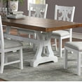 thumbnail image 6 of Formal White Dining Table - Rubberwood, Rectangular, 68"+Leaf x 40" Dining Room Table, Seats 6, Distressed White Finish, Elegant Classic Design, Vietnam, 6 of 6