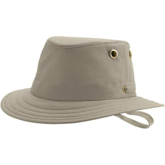 Tilley Size 7 1/8 or 22 3/8 in. Special Order Unisex T5 Cotton Duck Medium Down Sloping Brim Hat, Khaki with Olive Underbrim