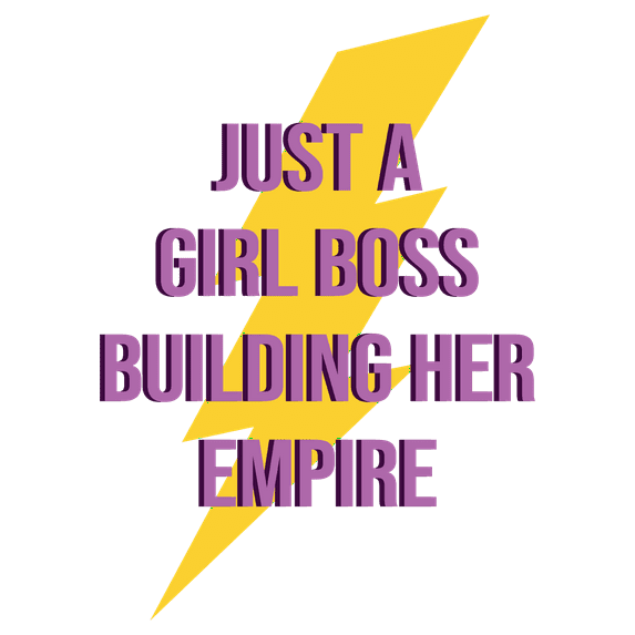 Home Bedroom Living Room Lettering Art Quotes Decoration Multicolor Design Adhesive Wall Decal Sticker - Just A Girl Boss Building Her Empire | 20" x 28" Removable Motivational Quotes Lightning Decor