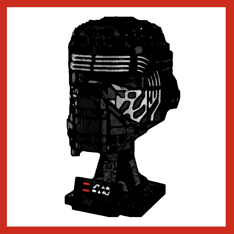 Display Case for LEGO® 75415 Star Wars™ Kylo Ren™ Helmet (Black base)
