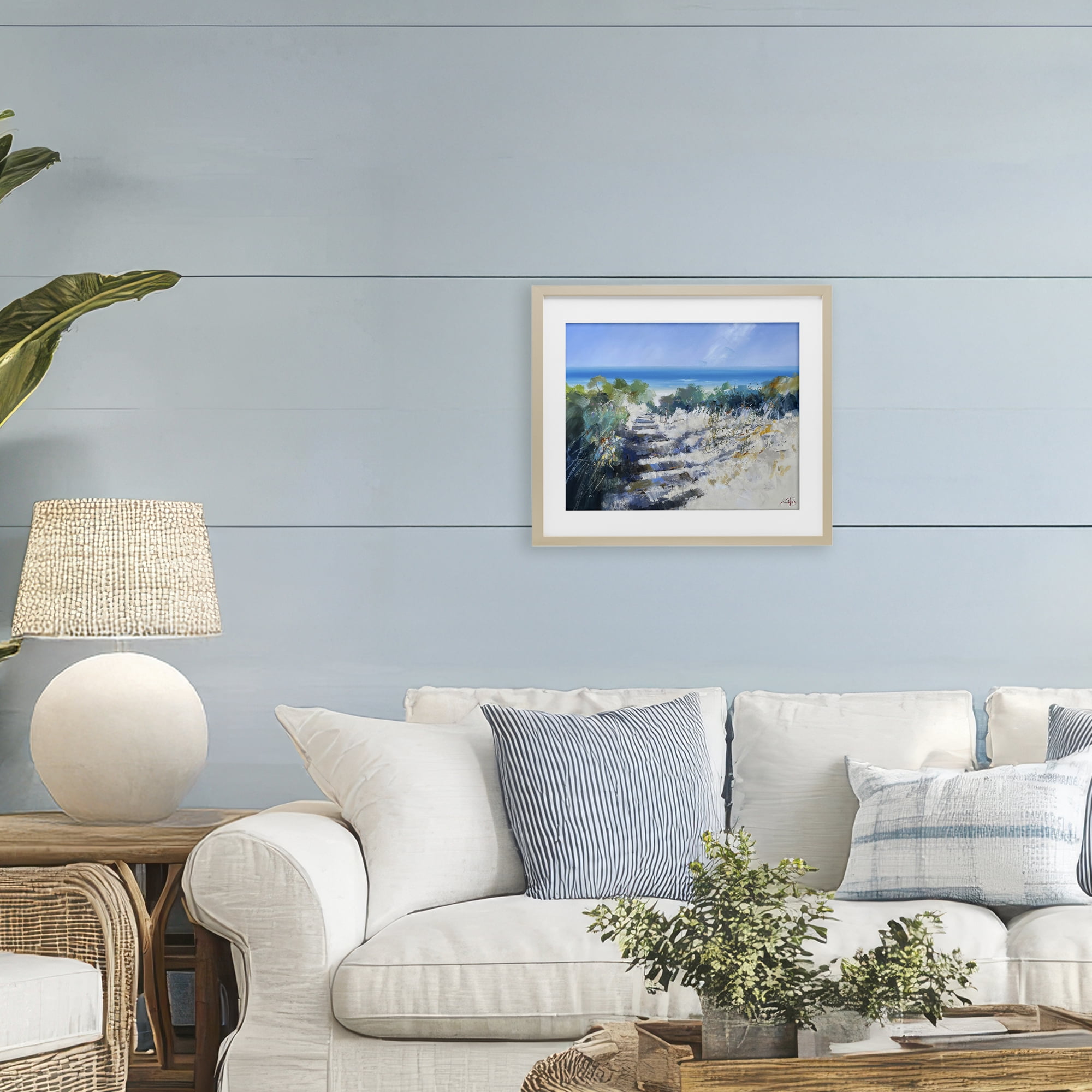 Stupell Industries Beach Steps in Robe Birch Framed Print Under Glass, design by Craig Trewin Penny