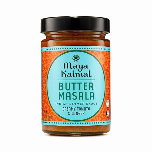 (1 pack) Maya Kaimal Butter Masala Sauce, 12.5 oz, Mild Indian Simmer Sauce with Creamy Tomato and Ginger. Vegetarian, Gluten Free