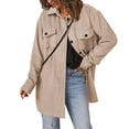 thumbnail image 1 of Abrigo Color Sólido Solapa De Un Solo Pecho Manga Larga Casual Suelta Cómoda Camisa Chaqueta Albaricoque XL, 1 of 6
