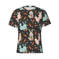 thumbnail image 4 of Vsdgher Rabbit Is Eating Carrots Print Men's Dry Fit Mesh Athletic Shirts Moisture Wicking Tennis T-Shirt Tops, 4 of 9