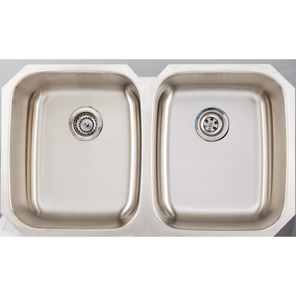 38.625in. W CSA Approved Chrome Kitchen Sink With Stainless Steel