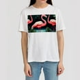thumbnail image 4 of Flamingo Men's 100% Cotton White Graphic T-Shirt - Cool and Comfortable Summer Tee - Multiple Sizes and Designs Available - Breathable Casual Apparel for Men, 4 of 5
