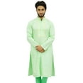 thumbnail image 2 of Atasi Men's Green Regular Cotton Long Kurta Ethnic Indian Designer Shirt-Small, 2 of 8