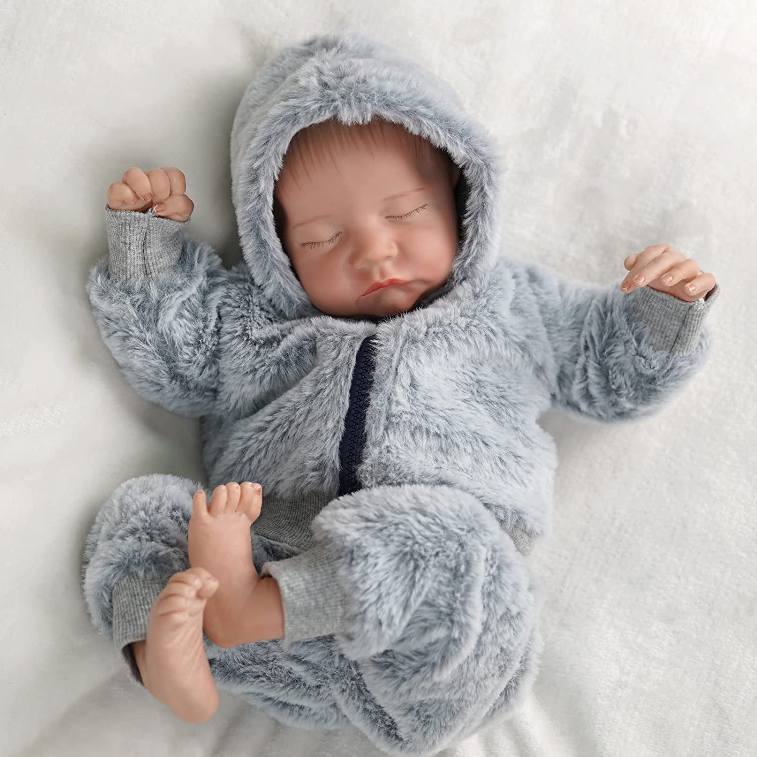 FOCKOF Realistic Reborn Baby Dolls Reborn Baby Boy-17-Inch Lifelike Newborn  Baby Dolls Vinyl Full Body Realistic Baby Doll Real Baby Doll Gift for