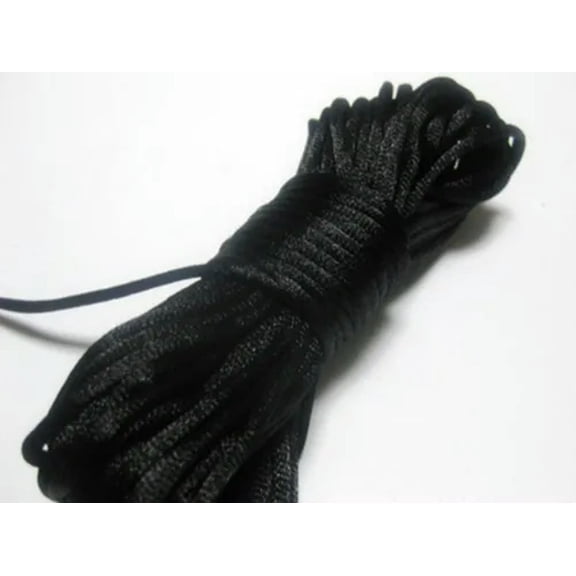 U8MO 10 meter Chinese Satin Silk Knot Cord 3mm RATTAIL Thread Rope Necklace Craft-Black