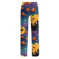 thumbnail image 7 of Zydvens Women Halloween Pajama Pants Wide Leg Lounge Wear with Pockets Soft Elastic Waist Drawstring Sleepwear Bottoms Bloody Handprint Red Moon Costume Cosplay S-3XL, 7 of 7
