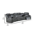 thumbnail image 5 of BenJara Max 5 Piece Power Recliner Sectional Sofa Set, Vegan Faux Leather-Color:Gray, 5 of 5