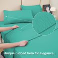 thumbnail image 2 of Czcpp-Très Grand Draps, Draps Rafraîchissants en Microfibre Douce Bleu Sarcelle avec Sangles d'Angle, Ensemble de Literie de Luxe Turquoise à Poches Profondes pour Hôtel Confortable, 2 of 4
