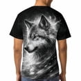 thumbnail image 5 of LAOLIUSN Men's 3D Wolf Graphic T-Shirt, All Over Print Animal Tee, Mystical Galaxy Wolf Short Sleeve Crew Neck Shirt, L, 5 of 7