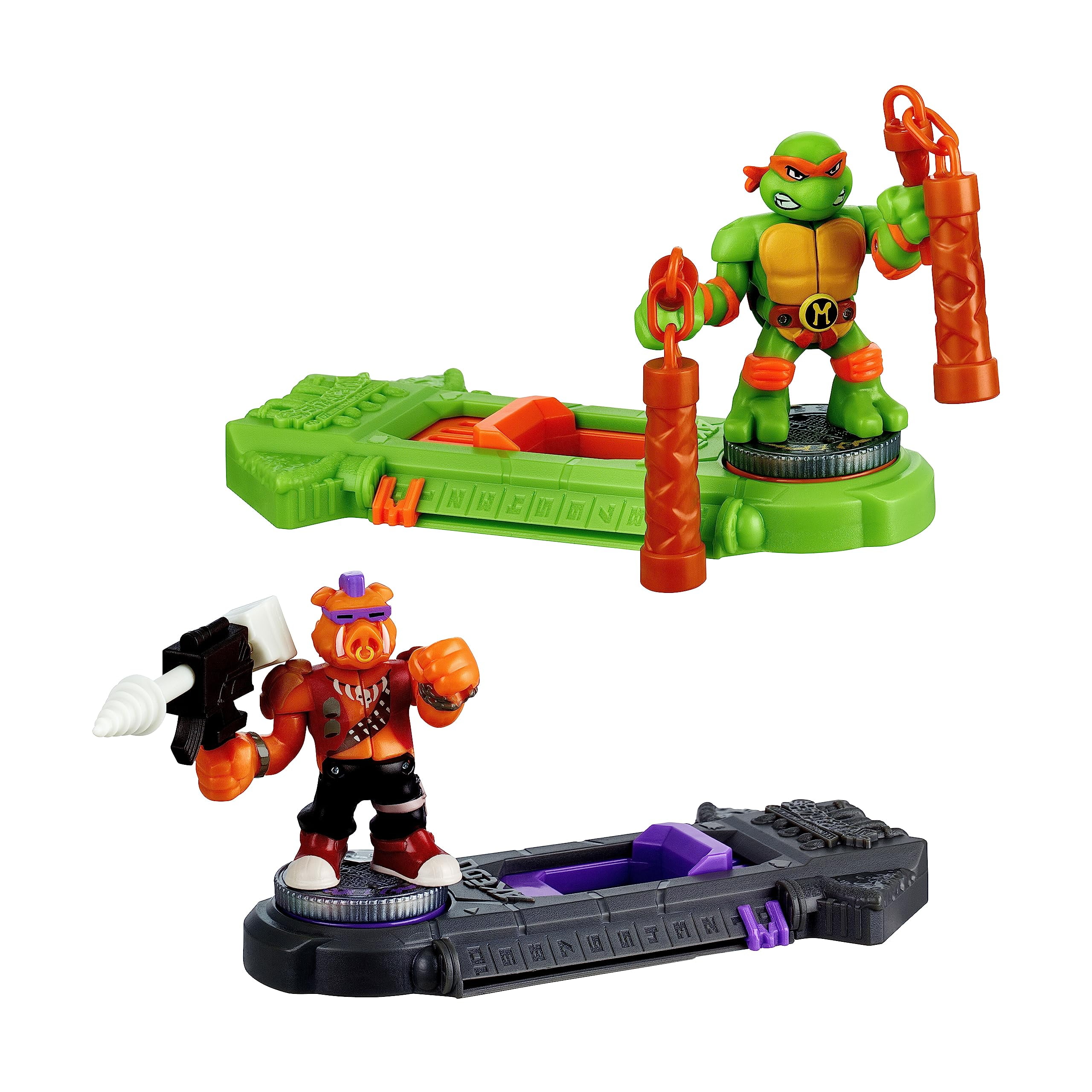 Akedo Teenage Mutant Ninja Turtles Mini Battling Warriors Michelangelo vs  Bebop Pack, Ages 6+ 