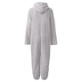thumbnail image 3 of Gibobby pantalones de yoga Pijama de manga larga de lana artificial para mujer, mono holgado con capucha y cremallera de Color sólido informal, pijama informal de invierno cál(Gris， S), 3 of 4