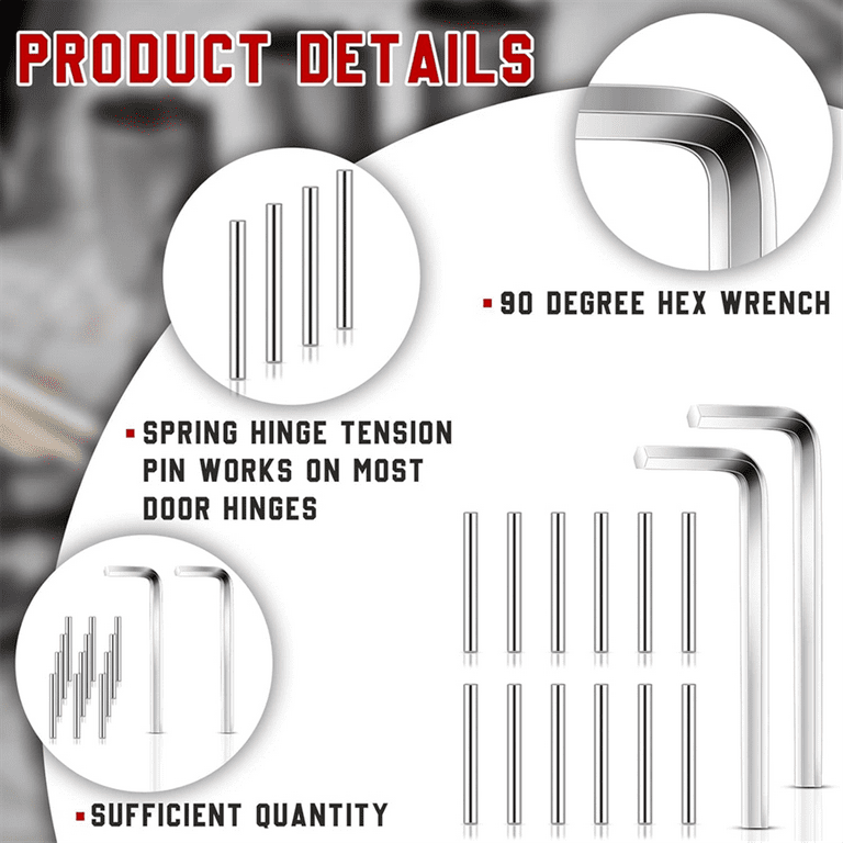 HOT Door Closing Hinge Pin Spring Loaded Tension Replacement Kit,Metal Nail for Self