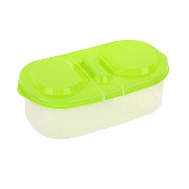Inteprter Caja de almacenamiento de alimentos, nevera de cocina, contenedor sellado de almacenamiento de alimentos frescos de doble agarre Organizadores de utensilios de cocina verde