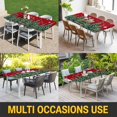 thumbnail image 5 of Red Christmas Table Cloths for 8 Foot Rectangle Tables, Snowflake Xmas Christmas Tree Patio Waterproof Elastic Fitted Tablecloths, Washable Rectangular Table Cover for Camping, 5 of 8