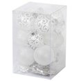 thumbnail image 4 of Sleetly Paquete De 32 Adornos Blancos Para Árbol De Navidad – Juego De Decoración Navideña De Plástico Inastillable Con Bolas De Nieve Con Purpurina De 3,15 Y 2,36 Más Carámbanos Y Copos De Nieve Blan, 4 of 5