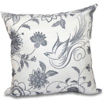 Simply Daisy, 16" x 16" Traditional Bird Floral Floral Outdoor Pillow