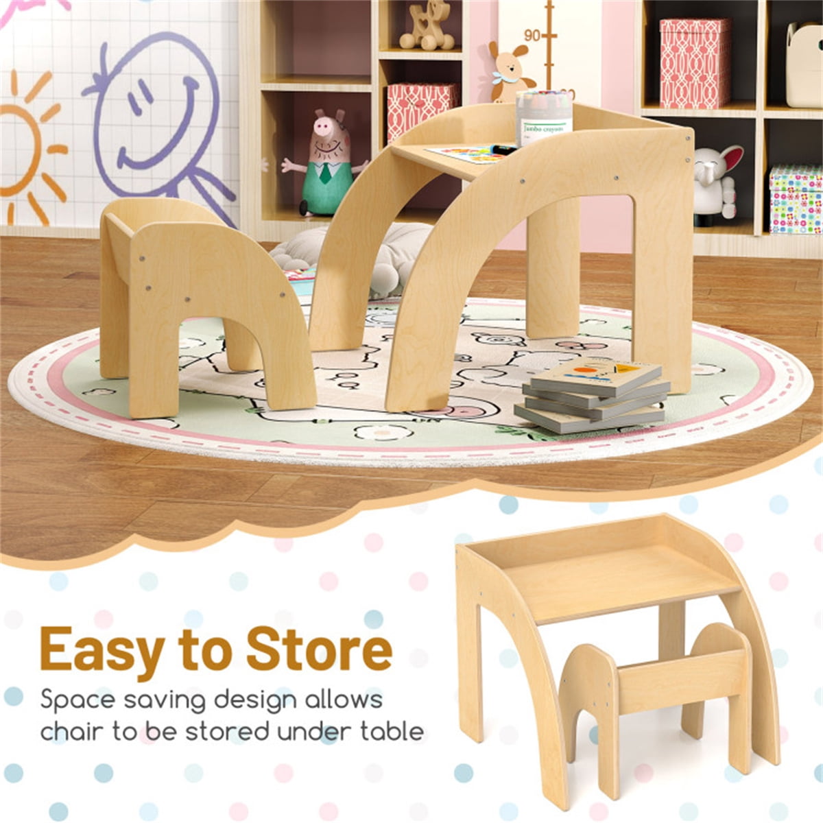 kids furniture set with 1 kids table and 1 chair