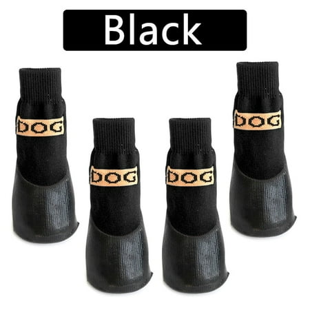 

QWZNDZGR 4pcs/Set Soft Cotton Pet Dog Shoes XS/XL Rubber Waterproof Non-slip Knit Warm Breathable Rain Snow Boots Socks For Small Dogs