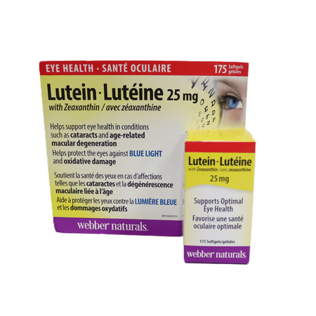 Webber Naturals Lutein 25 mg with Zeaxanthin 5 mg for Eye Health 175 Softgels